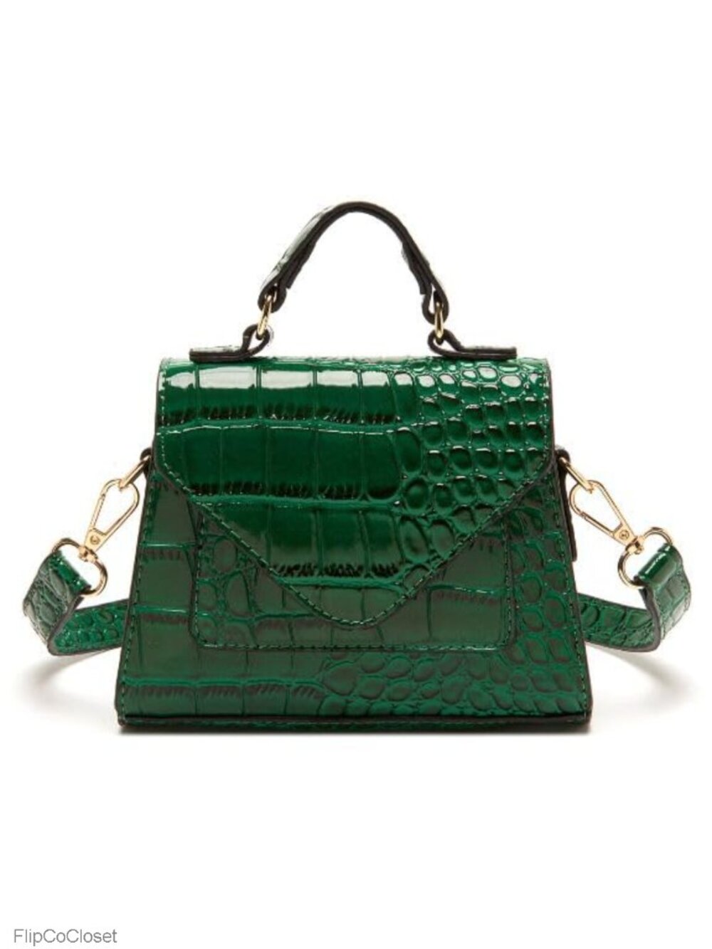 Vegan Leather Mini Crossbody Bag Small Cute Purse Trendy Crocodile Pattern